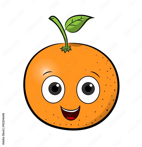 Orange Cartoon, a hand drawn vector illustration of a cartoon orange ...