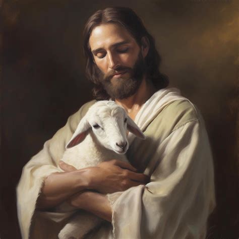 Painting of Jesus Christ Holding a Lamb Digital Files to Print or Use Online - Etsy