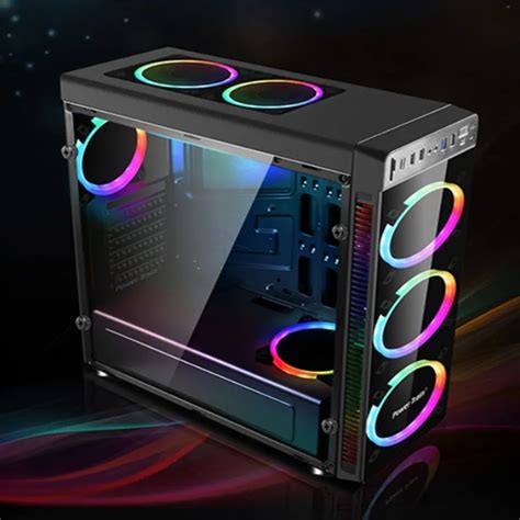 New Gaming Computer ATX PC Case Full Tower USB 3.0 with 4 RGB 120mm Cooling fans High quality ...