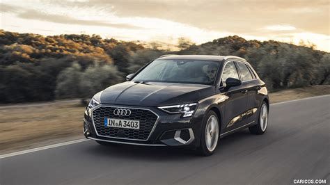 2021 Audi A3 Sportback (Color: Manhattan Gray) - Front Three-Quarter | Caricos