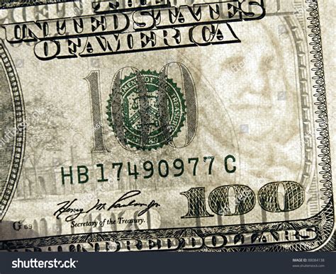 Watermark On $100 Banknote Stock Photo 88084138 : Shutterstock