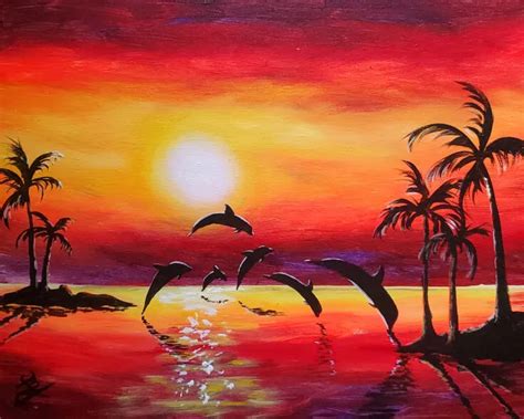 Easy Ocean Sunset Paintings