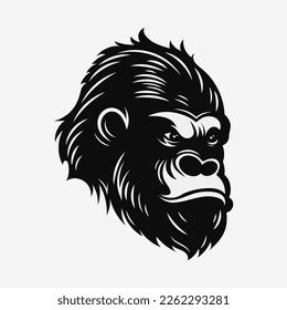 Angry Gorilla Head Black White Logo Stock Vector (Royalty Free) 2262293281 | Shutterstock