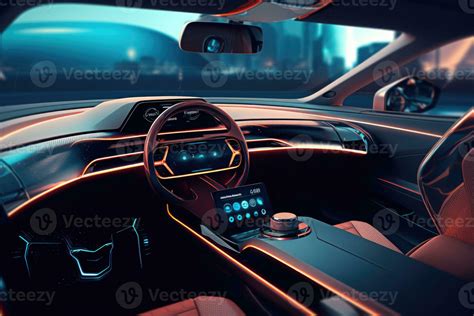 Futuristic interior of luxury car. Technology car dashboard. 25477791 ...