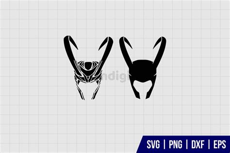 Loki Helmet Silhouette SVG - Gravectory