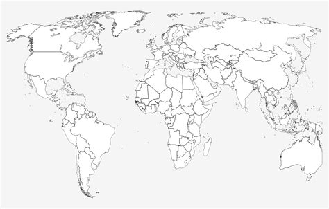 6 Best Images of Black And White World Map Printable - Blank World Map Black and White, Black ...