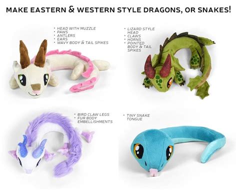 Neck Dragon Plush Sewing Pattern .pdf Tutorial Posable Wearable ...