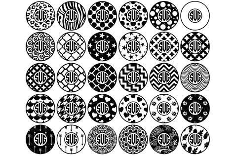 Circle Monogram Frames SVG Files. Circles Patterns SVG PNG. By Doodle Cloud Studio ...