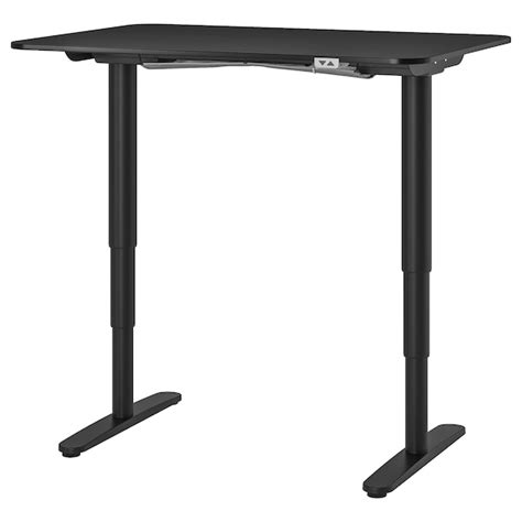 BEKANT desk sit/stand, black stained ash veneer/black, 471/4x311/2" - IKEA