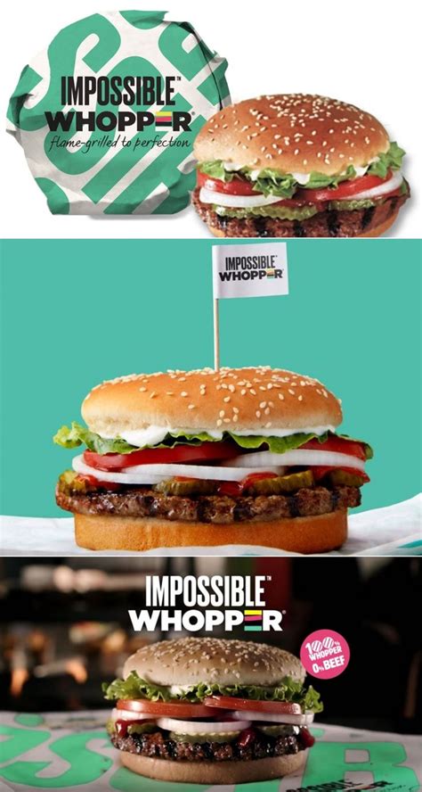 the impossible burger is on display at impossible whopper