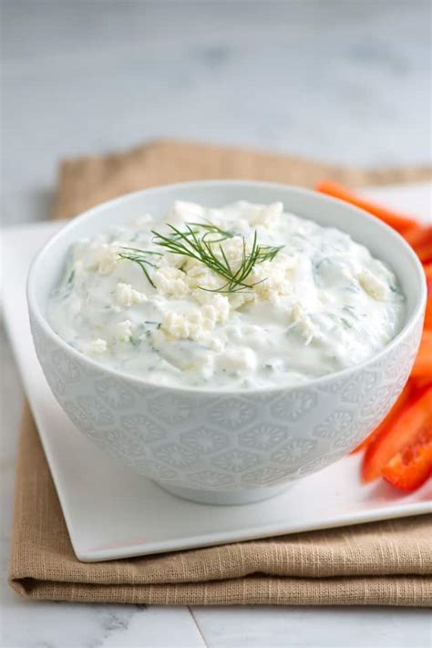 Simple Tzatziki with Feta – Greek Cucumber Yogurt Dip