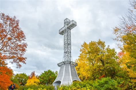 Mont Royal Cross in Montreal Stock Photo - Image of leaves, canada: 83157152