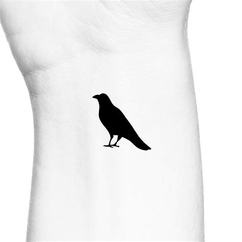 The Raven Silhouette Temporary Tattoo / Nevermore Edgar Allen Poe Bird Temp Tattoo / Crow Fake ...