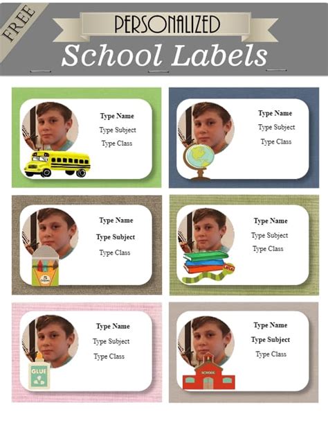 Free Kids School Labels | Customize online & Print at home