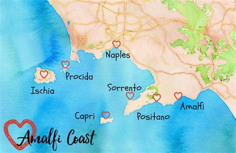 The Amalfi Coast Map & Towns to Visit | WORLD OF WANDERLUST