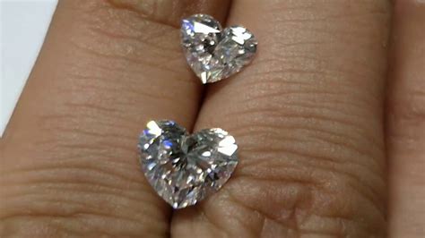 Heart shape diamond size compare 1 - 2 ct - live by expert - YouTube