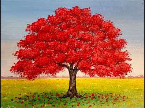 LIVE | Red Oak Tree Landscape | Acrylic Painting Tutorial | Free Lesson ...