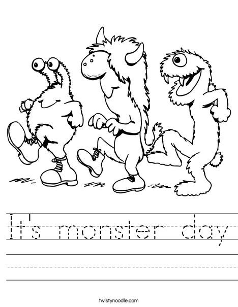 It's monster day Worksheet - Twisty Noodle