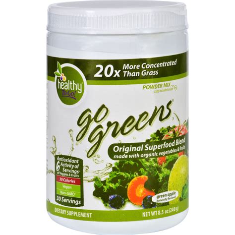 To Go Brands Inc Superfood Blend - Go Greens - Powder Mix - Original - Green Apple - 8.5 oz ...