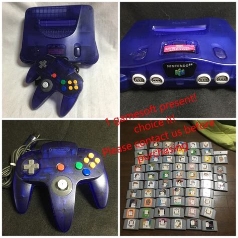 Game Present 1 Clear Grape Purpleblue Nintendo 64 N64 Etsy