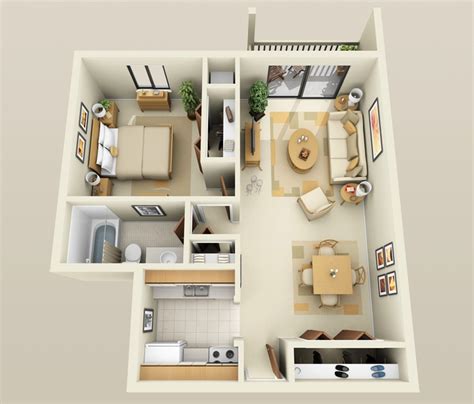 50 One “1” Bedroom Apartment/House Plans | Architecture & Design