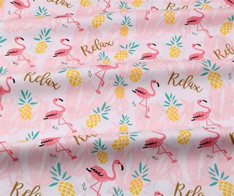 Pink Flamingo Cotton Fabric Flamingo Sewing Pink Flamingo - Etsy