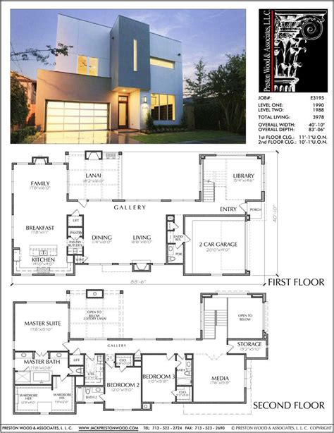 Two Story House Plan E3195 | Two story house plans, House floor plans, New house plans