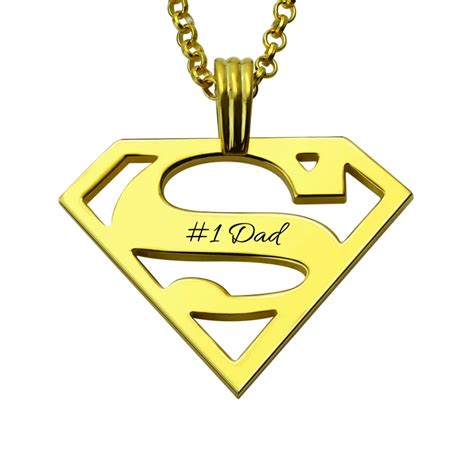 AILIN Superman Necklace Gold Color Personalized Superman Logo Necklace ...