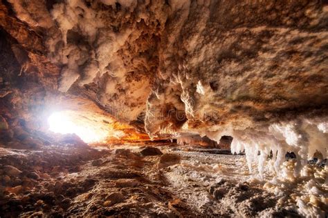 Namakdan Salt Cave on Qeshm Island in Southern Iran Taken in January 2019. Taken in Hdr Stock ...