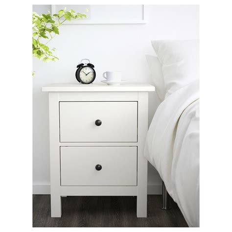 IKEA Hemnes 2-Drawer Chest Nightstand White, Solid Pine,