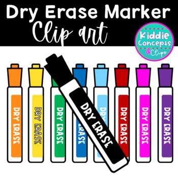 Dry Erase Marker Clip Art by Kiddie Concepts and Clips | TpT