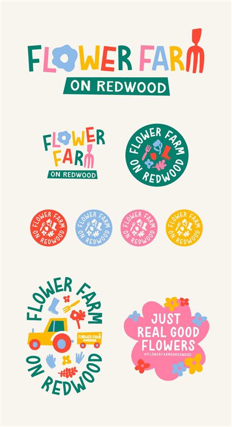 Colorful flower farm garden logo suite for a bouquet specialist created ...