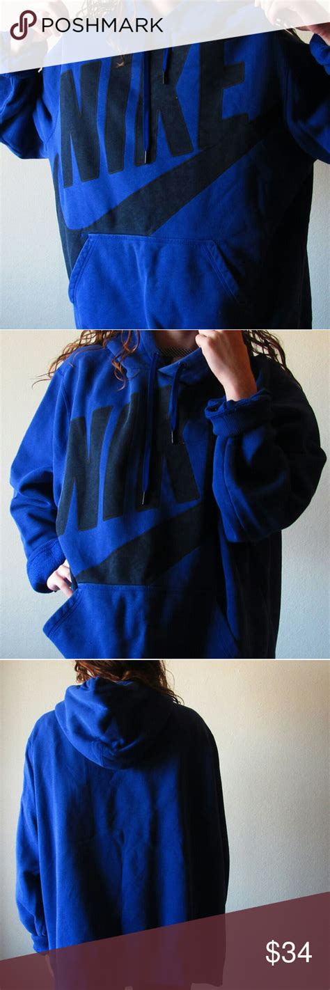 Nike Blue Spell out Logo Graphic Hoodie Sweatshirt | Graphic hoodies, Sweatshirts hoodie, Gym ...