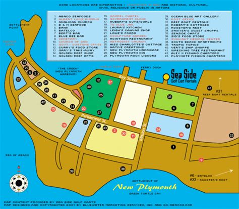 New Plymouth Village Green Turtle cay Map - new plymouth bahamas • mappery