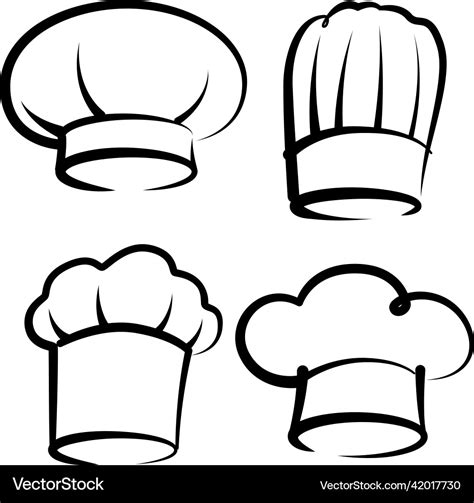 Chefs hat drawing set Royalty Free Vector Image