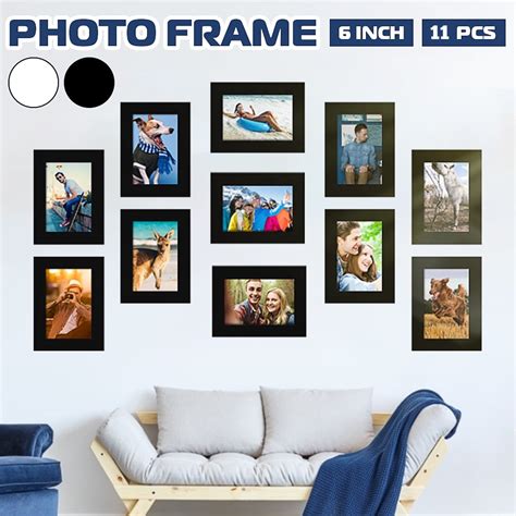 Wall Hanging Photo Display DIY Picture Frames 11pcs Home Art Decor For 4" x 6" Photos - Walmart ...