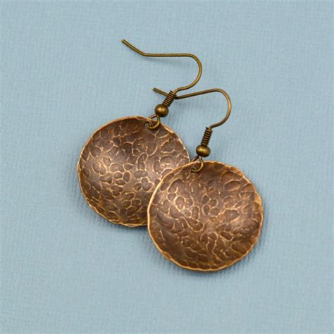 Simple Hammered Brass Earrings - Happy Hour Projects