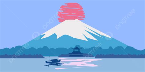 Fuji Mountain Sunrise Landscape Japan Panorama Background, Winter, Temple, Japanese Background ...