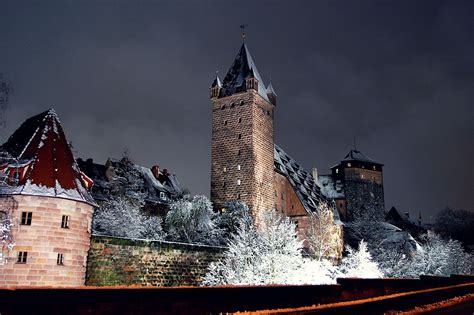 Nuremberg Castle, Germany A historical building on a sandstone rock in ...