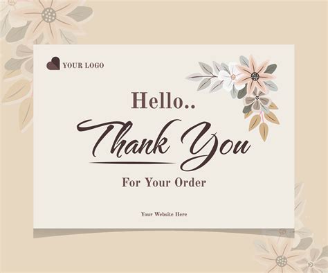 Thank You Card for Your Order. Perfect for Product Purchase for flash sale and product packaging ...