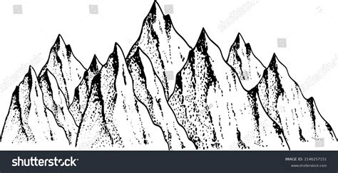 Mountain Silhouette Vector Illustration Mountain Tops Stock Vector ...