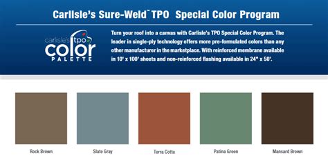 Carlisle Tpo Roofing Colors - 12.300 About Roof