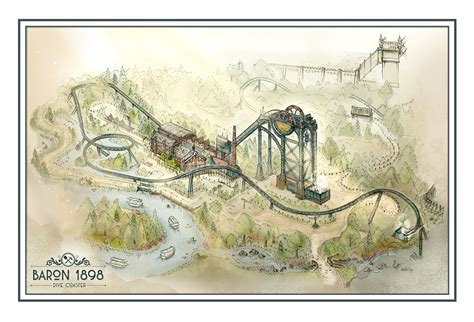 Dive Coaster 'Baron 1898' layout has been announced! : r/Themepark