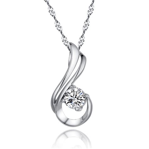 Genuine 100% 925 Sterling Silver Pendant Necklace Paved Cubic Zirconia CZ And 18 Inch Silver ...