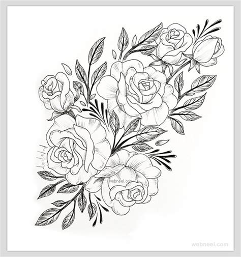 Art Pencil Pictures Of Flowers To Draw - Flowers List