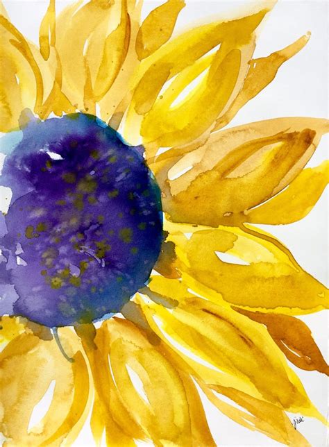 Original Sunny Sunflower Watercolor PRINT Sunflower Painting - Etsy