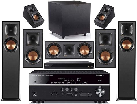 Yamaha 7.2-Channel Wireless Bluetooth 4K 3D A/V Surround Sound Receiver + Klipsch Multimedia ...