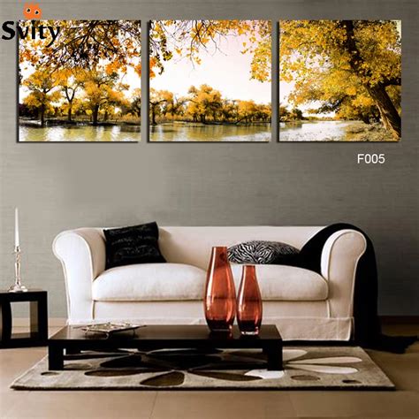 3 piece wall art pictures on landscape canvas for living room modern tree oil painting print ...