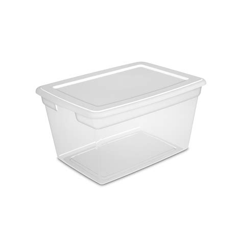 Sterilite 58 Qt. Clear Plastic Storage Box with White Lid - Walmart.com