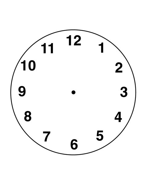 Clock Face And Hands Printable